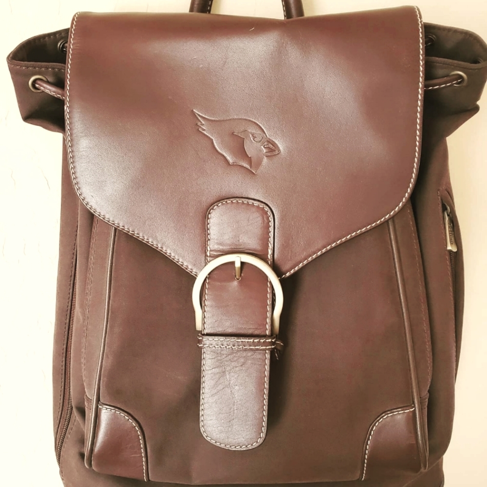 AZ NFL Cardinal's Football Leather Backpack